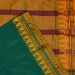Ilkal Cotton Silk Green Saree With Mustard Yellow