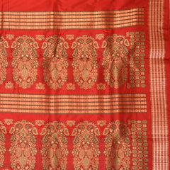 Ilkal Gadwal Pure Silk Black Saree With Red Border