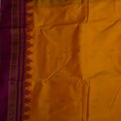 Ilkal Gadwal Pure Silk Yellow Saree With Shocking Pink Border