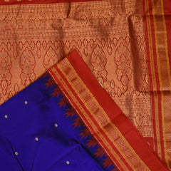 Ilkal Gadwal Pure Silk Purple Saree With Red Border