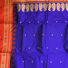 Ilkal Gadwal Pure Silk Purple Saree With Red Border