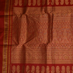 Ilkal Gadwal Pure Silk Purple Saree With Red Border