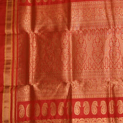 Ilkal Gadwal Pure Silk Blue Saree With Red Border