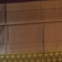 Banarasi kora tissue Amber Brown Saree with Blouse