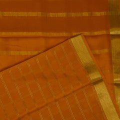 Mysore Crepe Silk Amber Orange Saree