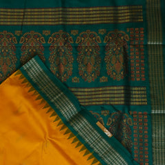Ilkal Pure Silk Yellow Saree With Green Border
