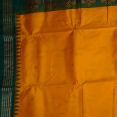 Ilkal Pure Silk Yellow Saree With Green Border