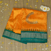 Ilkal Pure Silk Yellow Saree With Green Border