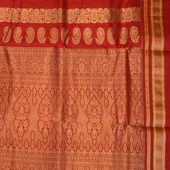 Ilkal Pure Silk Pista Green With Red Border