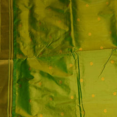 Ilkal Gadwal Silk Paithani Pallu Rama Green Saree Jai Boarder with Blouse