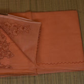 Burnt Orange Kota Saree with Festive Warmth