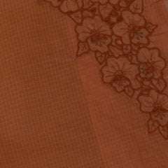 Burnt Orange Kota Saree with Festive Warmth