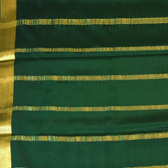Mysore Crepe Silk Forest Green Saree