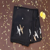 Benarasi pure kathan silk black saree with jari work