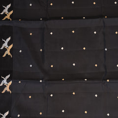 Benarasi pure kathan silk black saree with jari work