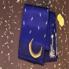Benarasi pure silk navy blue saree with jari work