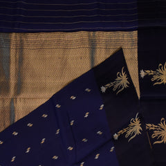 Benarasi pure silk navy blue saree with jari work