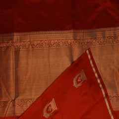 Benarasi pure silk red saree with jari work