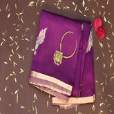 Benarasi pure silk grape wine saree with jari work