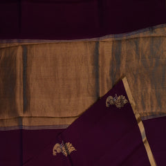 Benarasi pure silk grape wine saree with jari work