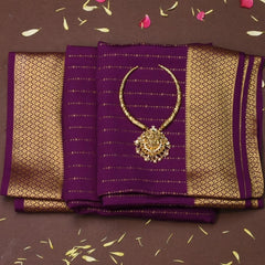 Mysore Crepe Silk Dark Orchid Saree