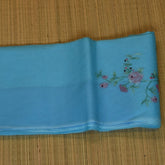 Azure Organdy Saree with a Touch of Royal Serenity