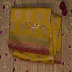 Benarasi rang kart cora cotton light yellow saree with jari boarder