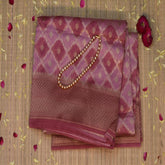 Benarasi rang kart cora cotton pink mix saree with jari work