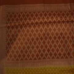 Benarasi cora cotton tissue lemon yellow saree with jari work