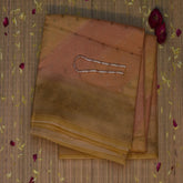 Benarasi rang kart cora cotton tissue beige and baby pink mix saree with jari work boarder