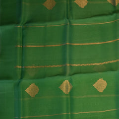 Benarasi cora silk light green saree with jari stripes