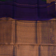 Benarasi cora silk bottle green saree with purple boarder jari work