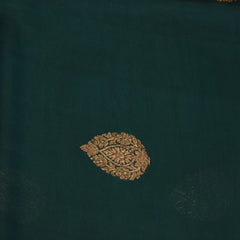 Benarasi cora silk bottle green saree with purple boarder jari work