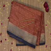 Benarasi cora tissue brick red saree with jari boarder