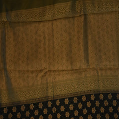 Benarasi monga silk gray black saree with jari work boarder