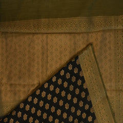Benarasi monga silk gray black saree with jari work boarder