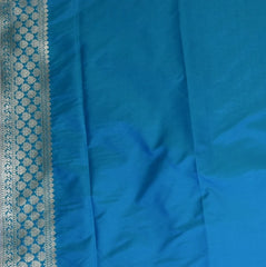 Banarasi Art Silk Aqua Blue Silver Jari Boarder with Blouse
