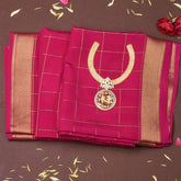 Mysore Crepe Silk Raspberry Pink Saree