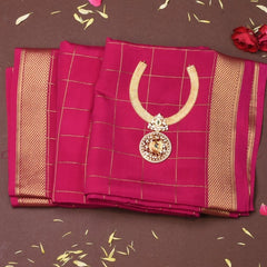 Mysore Crepe Silk Raspberry Pink Saree
