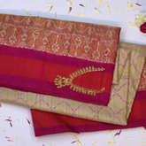 Pochampally Ikkat Cream Saree with Pink Design Zari Border and Blouse
