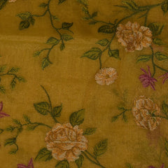 Tissue Olive Khaki Saree with Blouse