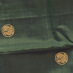 Kanchipuram Silk Olive Green Saree with Blouse