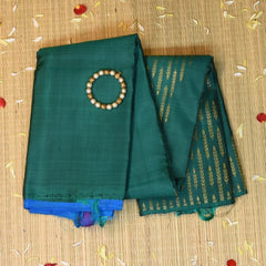 Kanchivaram Bottle Green with Blouse