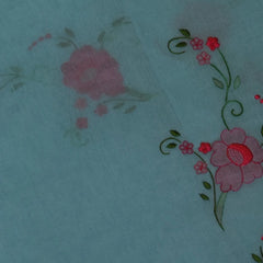 Deep Teal Organdy Saree with Elegant Flow