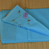 Sky Blue Organdy Saree with Soothing Vibes
