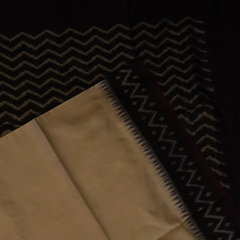 Pochampally Ikkat Cream Saree with Black Border and Blouse