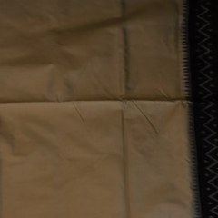 Pochampally Ikkat Cream Saree with Black Border and Blouse