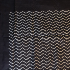 Pochampally Ikkat Cream Saree with Black Border and Blouse