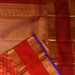 Kanchivaram Red Saree With Jari Boarder with Blouse