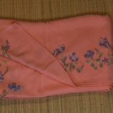 Light Orange Pure Chiffon Saree with Sheer Elegance